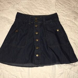 Denim button up skirt
